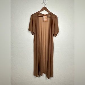 Duster Open Long Over Shirt Sheer Short Sleeve Size Small Medium Cover Up NWT